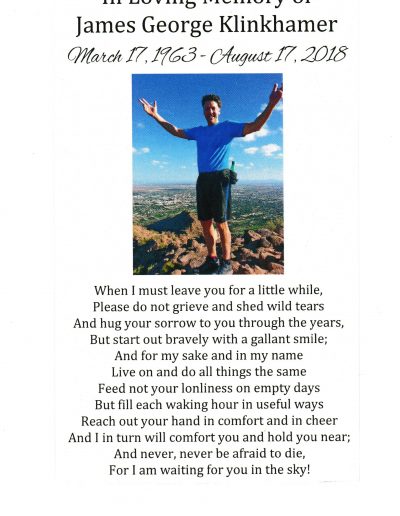 In Memory of Jim Klinkhamer